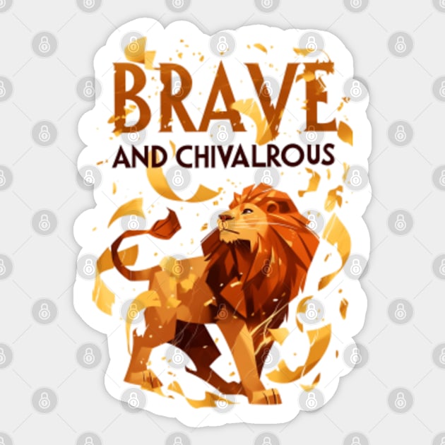 Brave and Chivalrous - Majestic Lion - Fantasy Sticker by Fenay-Designs